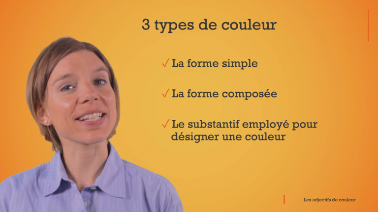 Les adjectifs de couleur