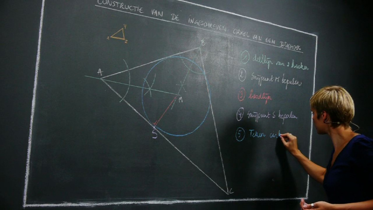 Constructie van de ingeschreven cirkel van een driehoek