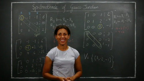 Video M x N-stelsel oplossen adhv spilmethode of methode Gauss-Jordan - Oefening -  3de graad