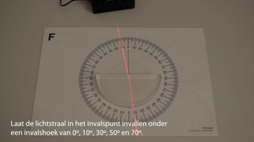 Video Lichtbreking: hoe gebeurt de breking van een lichtstraal bij de overgang van een optisch ijle naar een optisch dichtere middenstof? - Natuurwetenschappen 2de graad