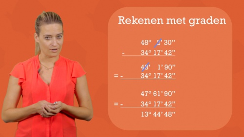 Video Rekenen met graden - omzetten minuten en seconden - Wiskunde 1ste graad A