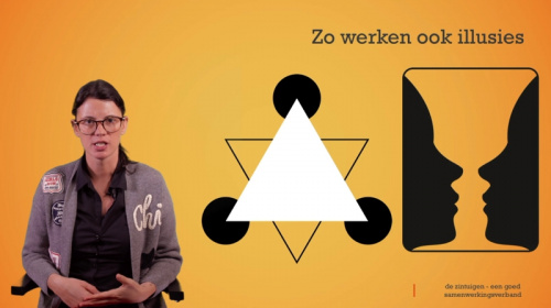 De zintuigen: tweede proef met vel papier en illusies