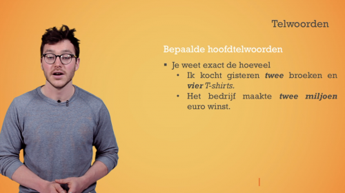 Video Woordsoorten: telwoorden - Nederlands 1ste graad A